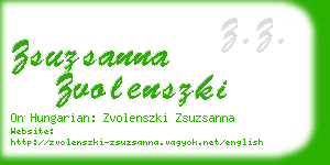 zsuzsanna zvolenszki business card